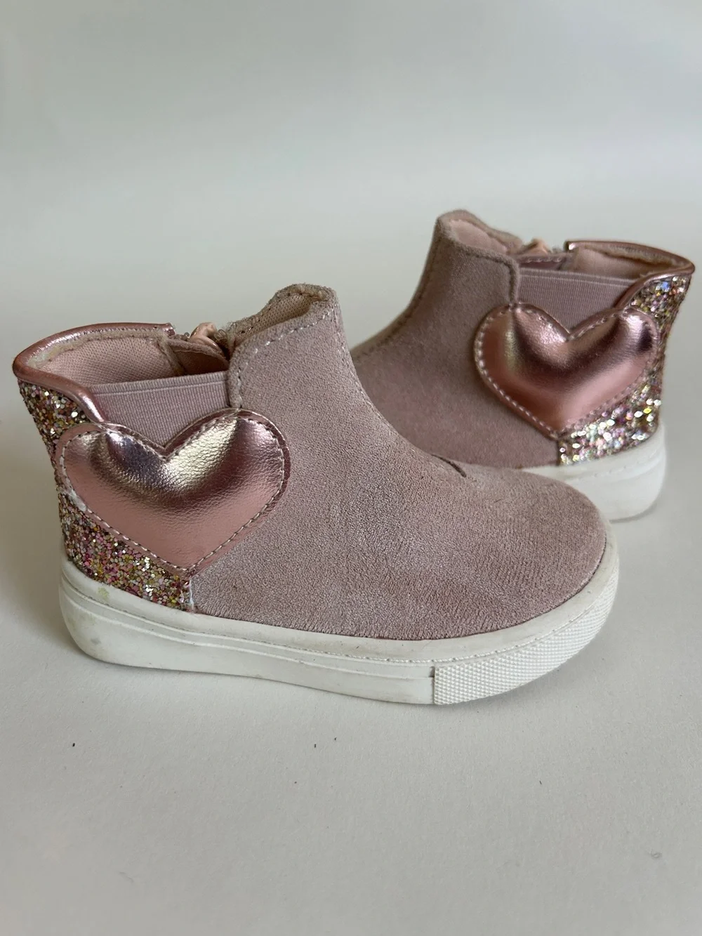 Toddler Girl Pink Suede Booties